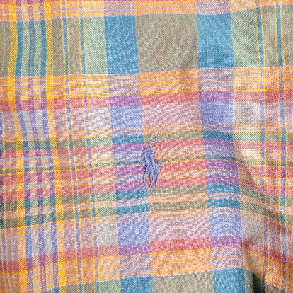 Ralph Lauren Blaire Plaid‎ Button Down Shirt Men's XXL 100 Cotton Multi Color - Picture 5 of 5
